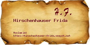 Hirschenhauser Frida névjegykártya